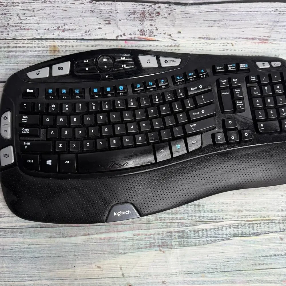 Logitech K350 Wireless Ergonomic Keyboard Tested Working Black